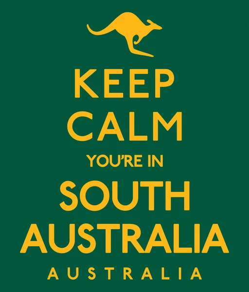 'Mantenha a calma Você está na Austrália do Sul' cartaz em formato de vetor . —  Vetores de Stock