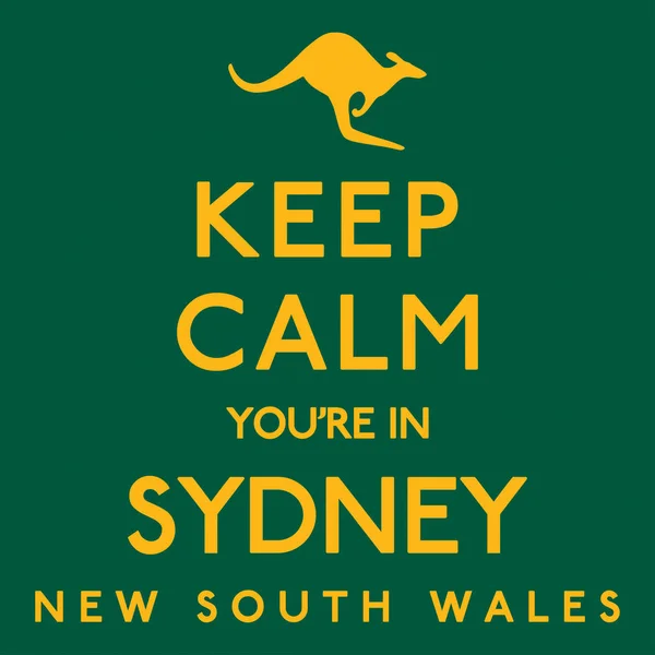 'Hålla lugn du är i Sydney' affisch i vektorformat. — Stock vektor