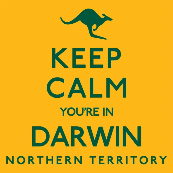 'Hålla lugn du i Darwin' affisch i vektorformat. — Stock vektor