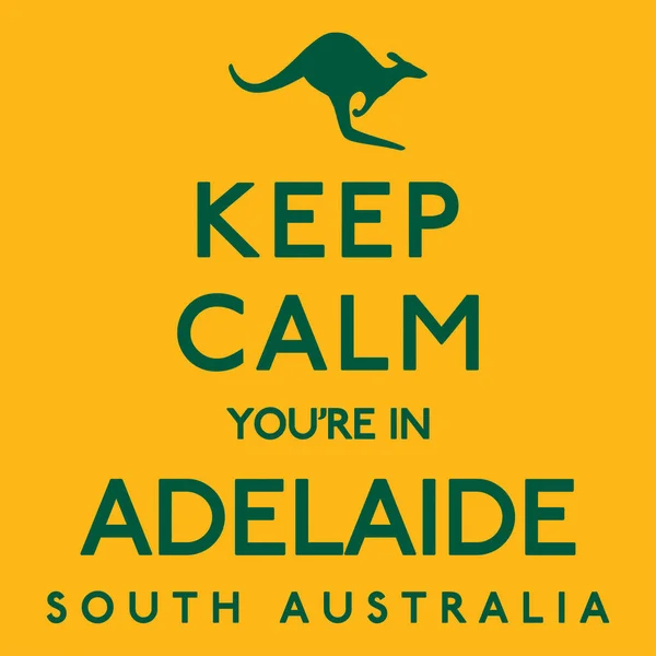 'Mantenha a calma, você está em Adelaide' cartaz em formato de vetor . —  Vetores de Stock