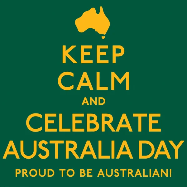 Cartel 'Keep Calm and Celebrate Australia Day' en formato vectorial . — Vector de stock