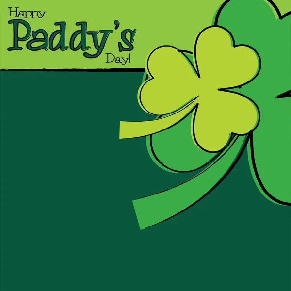 Handritad shamrock St Patrick's Day card i vektorformat. — Stock vektor