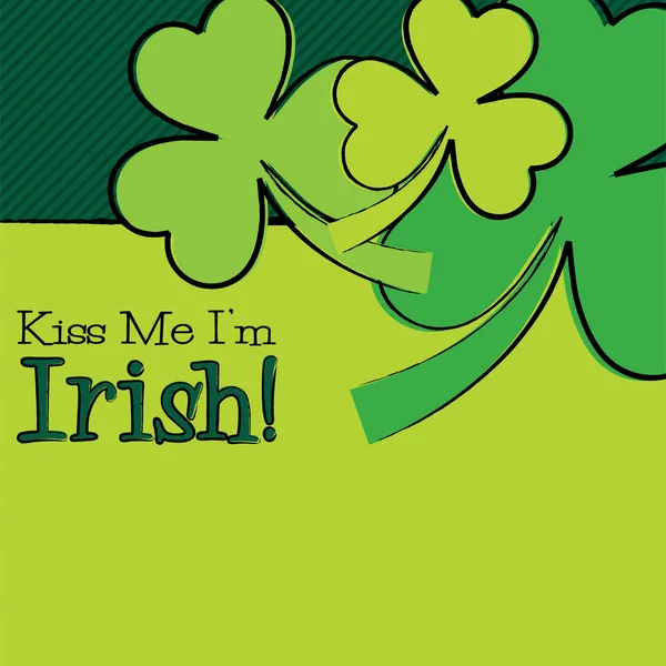 Handritad shamrock St Patrick's Day card i vektorformat. — Stock vektor