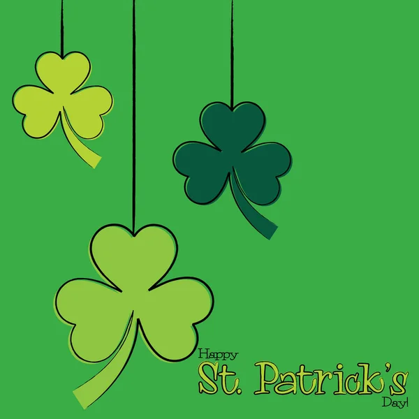 Hand drawn shamrock St Patrick's Day card in vector format. — Stock Vector