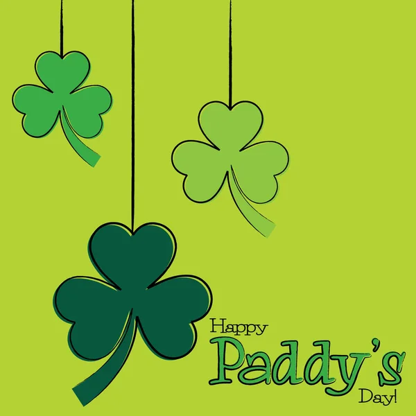 Hand drawn shamrock St Patrick's Day card in vector format. — Stock Vector