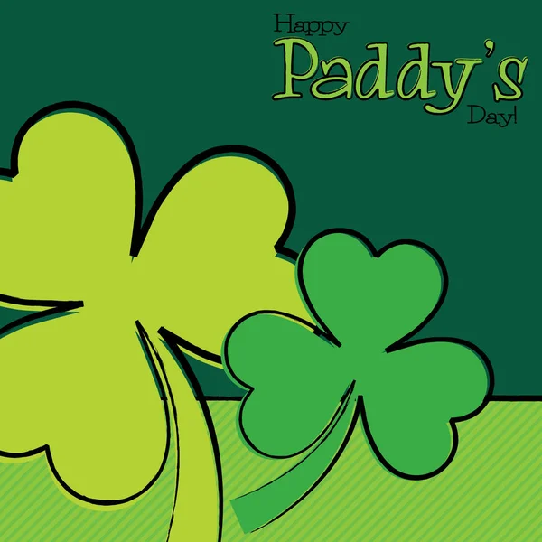 Trébol dibujado a mano St Patrick 's Day en formato vectorial . — Archivo Imágenes Vectoriales