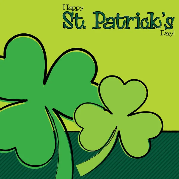 Ręcznie rysowane shamrock karta St Patrick's Day w formacie wektorowym. — Wektor stockowy