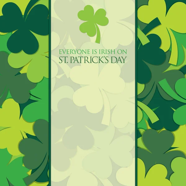 Scatter St Patrick's Day shamrock card in vector format. — Stock Vector