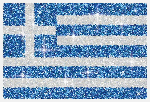 Λαμπερά ιριδίζουσα λάμψη ελληνική σημαία σε διανυσματική μορφή — Διανυσματικό Αρχείο