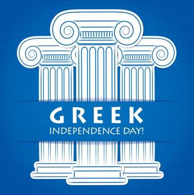 Sütun Yunan Bağımsızlık günü kartı Vektör formatında.