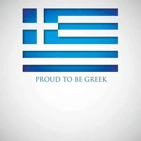 Corte o cartão de bandeira grega em formato vetorial . —  Vetores de Stock