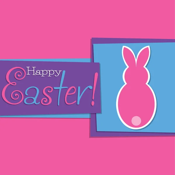 Funky tarjeta de conejo de Pascua en formato vectorial . — Vector de stock