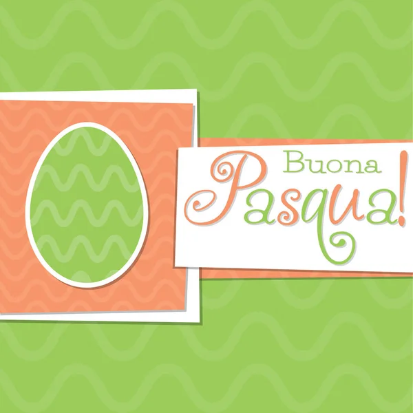 Funky Italian Easter egg card in vector format. Words translate — Stock Vector