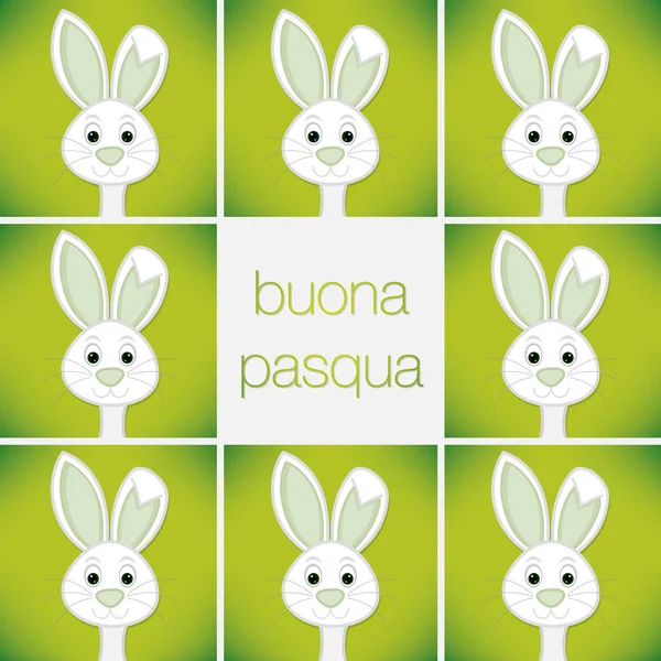 Bright Easter Bunny card in vector format. Words translate to "H — Stock Vector