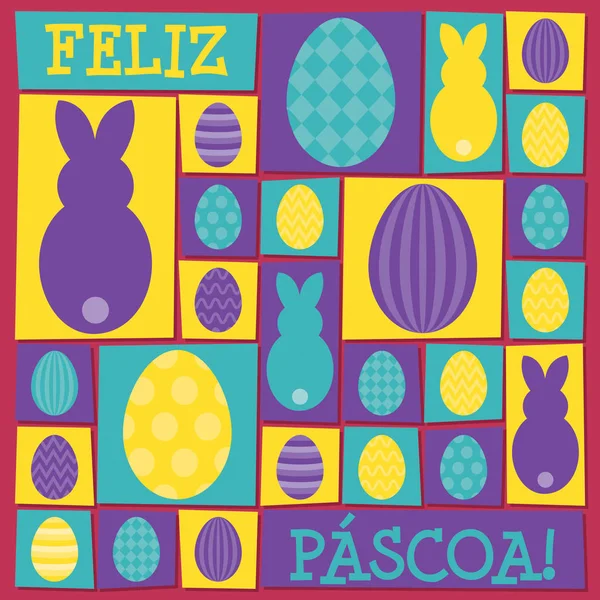 Funky tarjeta de Pascua en formato vectorial. Las palabras se traducen a "Feliz Ea — Archivo Imágenes Vectoriales