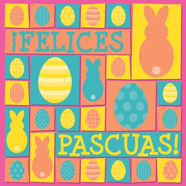 Funky tarjeta de Pascua en formato vectorial. Las palabras se traducen a "Feliz Ea — Vector de stock