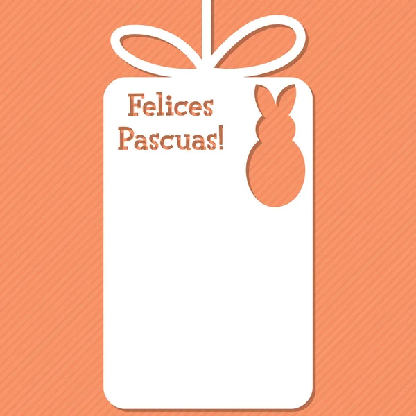 Tarjeta de etiqueta de Pascua recortada en formato vectorial. Las palabras se traducen a "Ha — Archivo Imágenes Vectoriales