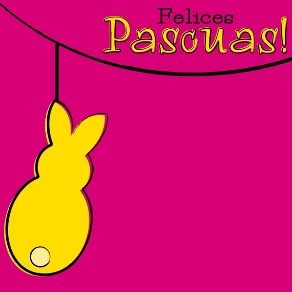 Tarjeta de conejo de Pascua dibujada a mano en formato vectorial . — Archivo Imágenes Vectoriales