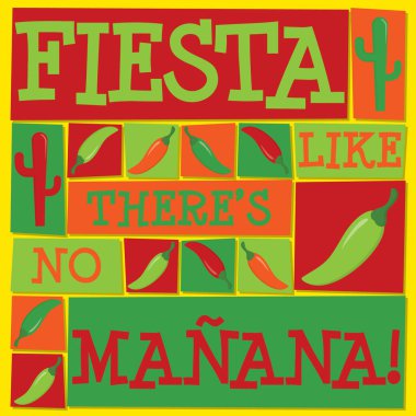 Funky Fiesta kartı Vektör formatında. Çeviri 