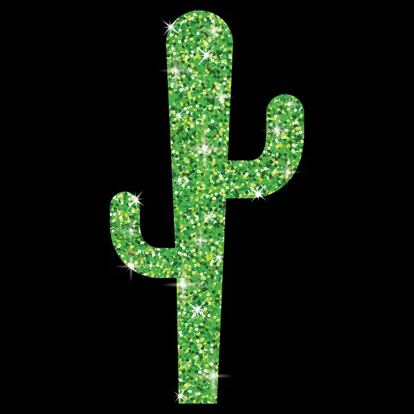 Shiny iridescent glitter cactus in vector format — Stock Vector
