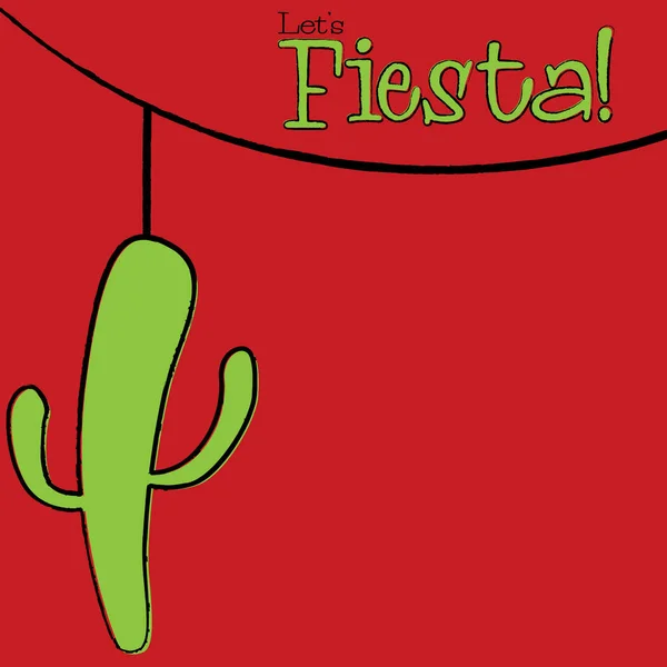 Funky dibujado a mano tarjeta de cactus en formato vectorial . — Vector de stock
