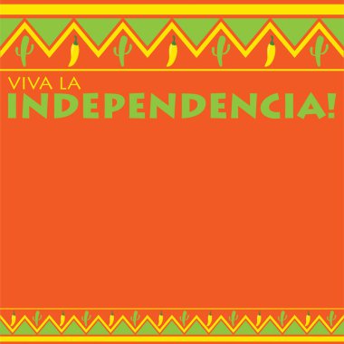 Meksikalı model Viva la Independencia Vektör formatında kartı. Tra
