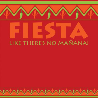 Meksikalı model Fiesta kartı Vektör formatında. Çeviri Partisi