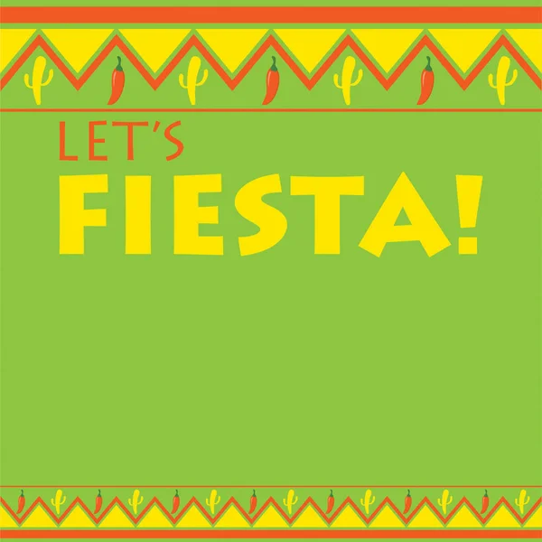 Mexican pattern Fiesta card in vector format. — Stock Vector