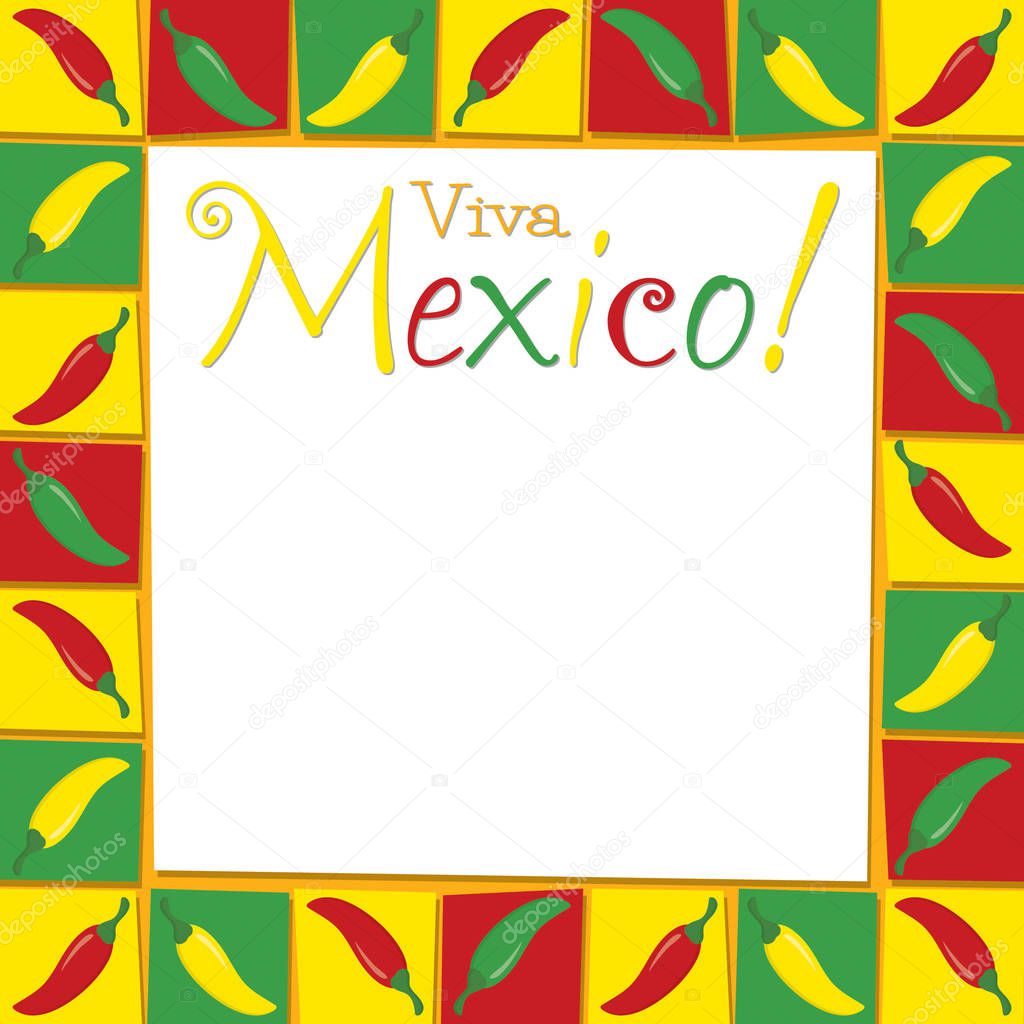 Funky Viva Mexico card in vector format.