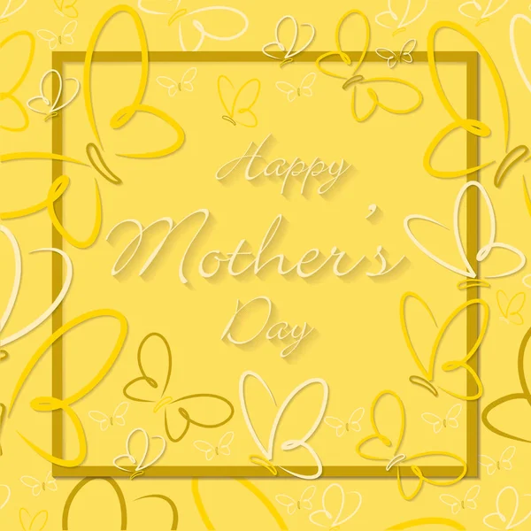 Happy Mother s Day vlinder kaart in formaat. — Stockvector