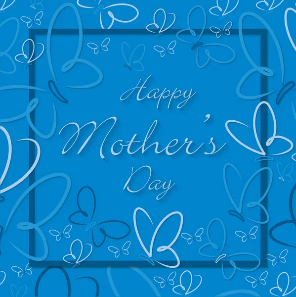 Happy Mother s Day vlinder kaart in formaat. — Stockvector