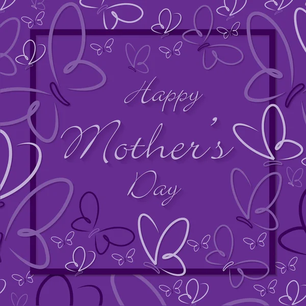 Happy Mother s Day vlinder kaart in formaat. — Stockvector
