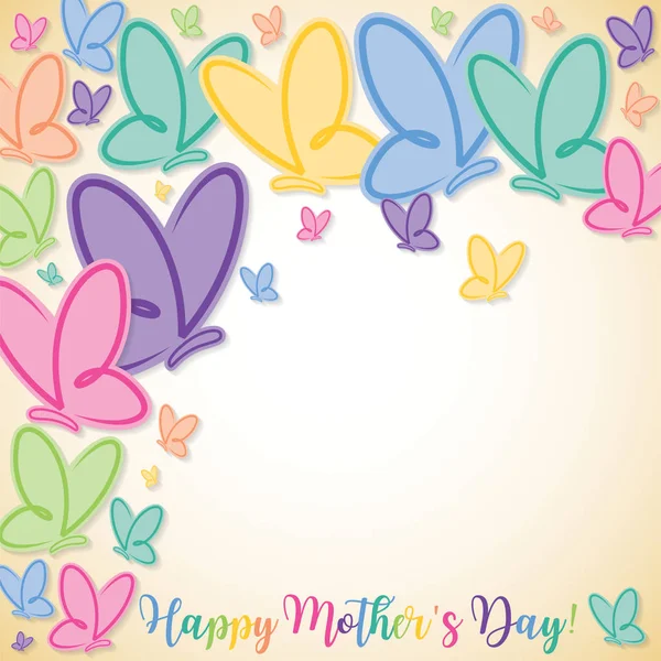 Mutlu anneler günü kelebek kartı Vektör formatında. — Stok Vektör