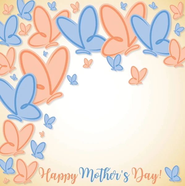 Tarjeta mariposa Happy Mother 's Day en formato vectorial . — Archivo Imágenes Vectoriales