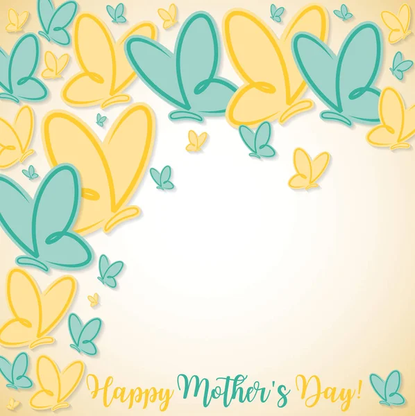 Szczęśliwą matką dzień motyl karty w formacie wektorowym. — Wektor stockowy