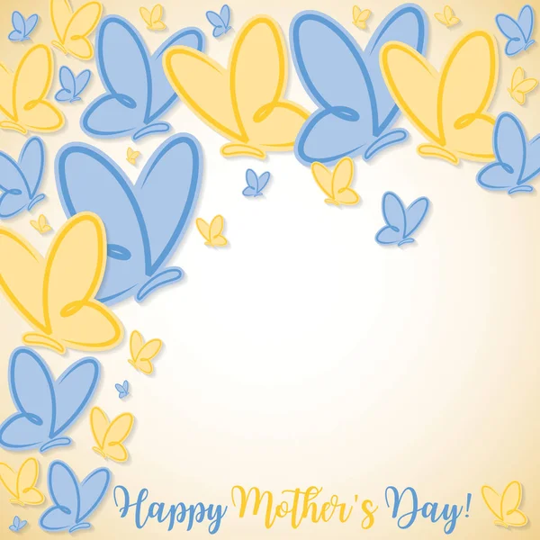 Happy Mother's Day butterfly card in vector format. — Stock Vector