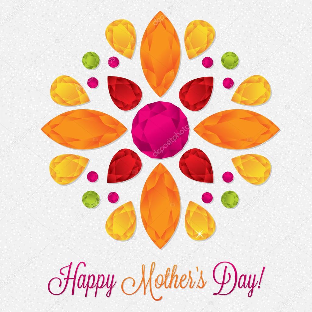 Mother's Day gem card in vector format.