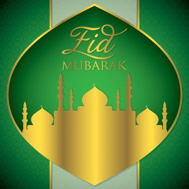 Etiket EID Mübarek (mübarek bayram) kartı Vektör formatında.