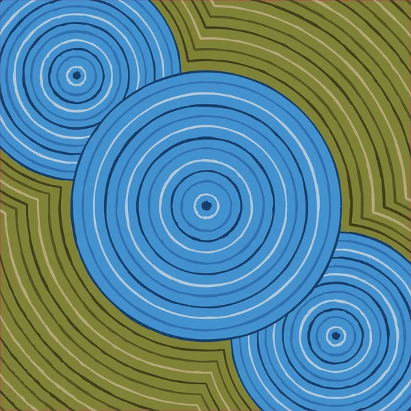 Riverbank abstract Aboriginal dot painting in vector format — ストックベクタ