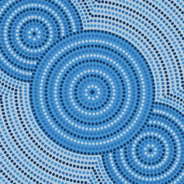 Riverbank abstract Aboriginal dot painting in vector format — Stock Vector