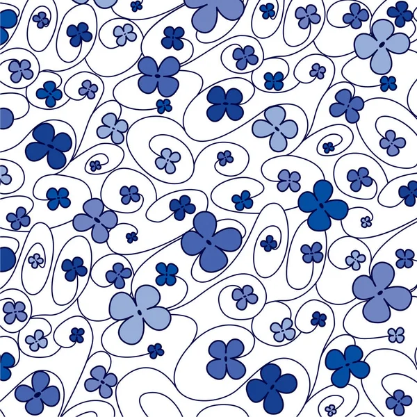 Motif floral fantaisiste tourbillonnant au format vectoriel . — Image vectorielle