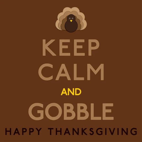 Thaksgiving Keep Calm carte au format vectoriel . — Image vectorielle