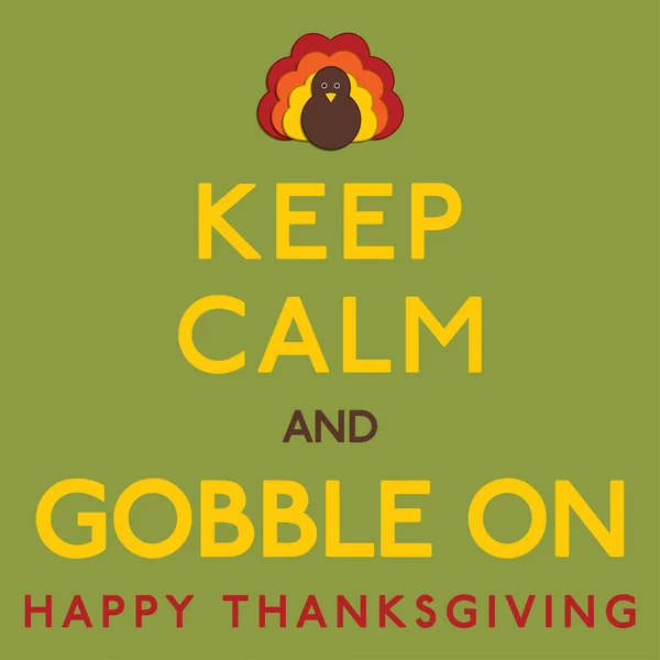 Thaksgiving Keep Calm card in vector format. - Stok Vektor