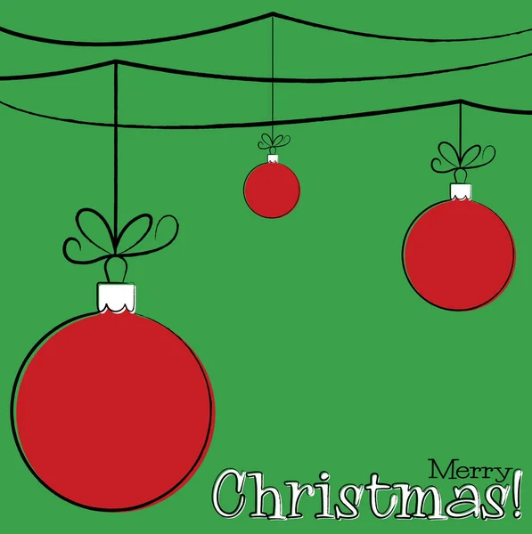 Dibujo de mano brillante bauble tarjeta de Navidad en formato vectorial — Vector de stock