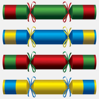 Vektör biçiminde Parlak İki Tonlu Noel krakerleri.