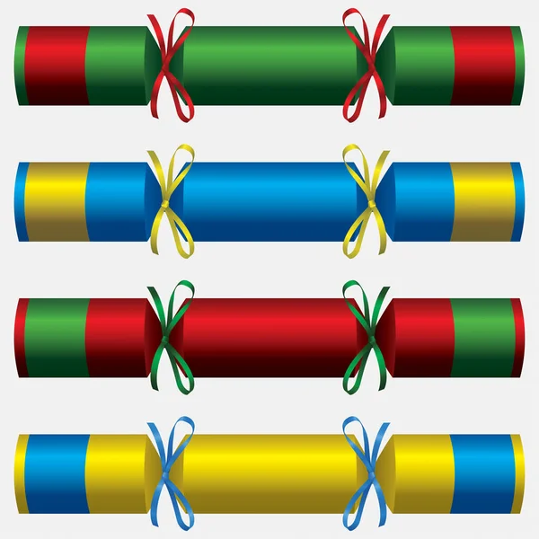 Helle zweifarbige Weihnachts-Cracker im Vektorformat. — Stockvektor