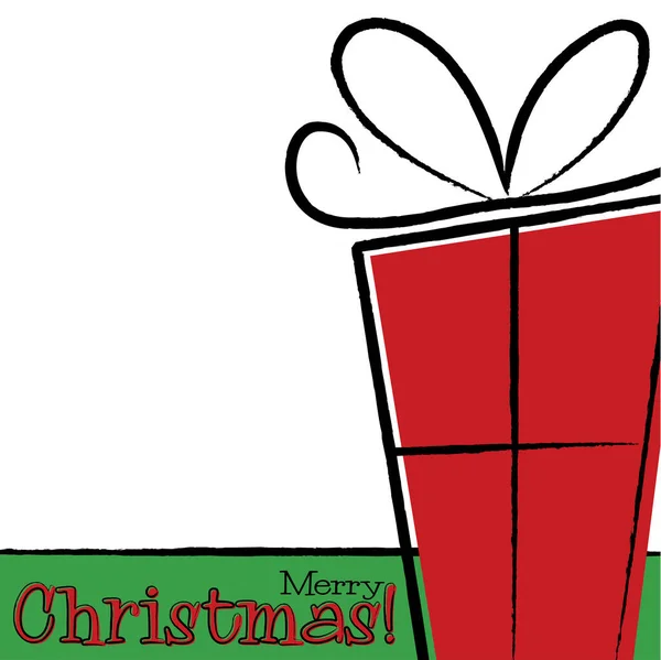 Bright Hand Drawing Christmas Present card ve vektorovém formátu — Stockový vektor
