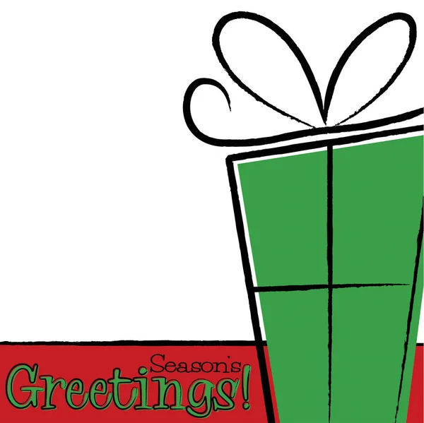 Luminoso disegno a mano regalo di Natale in formato vettoriale — Vettoriale Stock