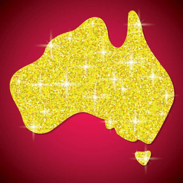 Carte australienne brillante à paillettes irisées au format vectoriel . — Image vectorielle