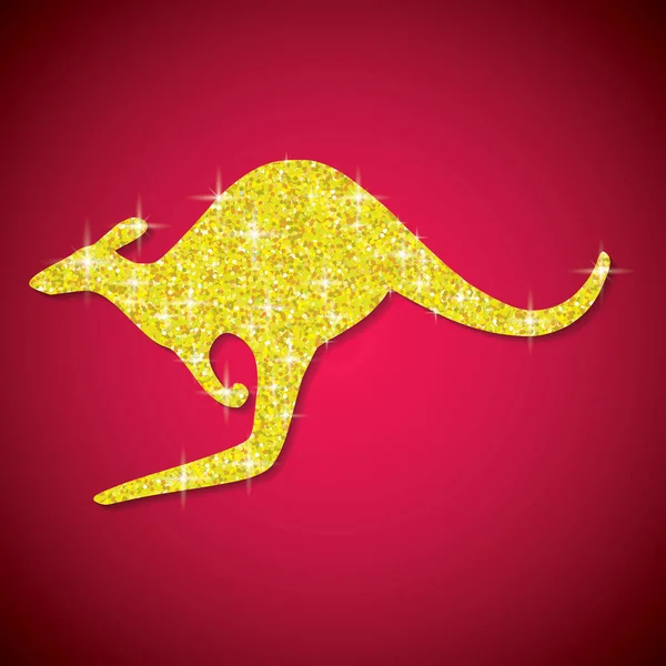 Блискучий райдужний блиск австралійський кенгуру у векторному форматі. Стокова Ілюстрація